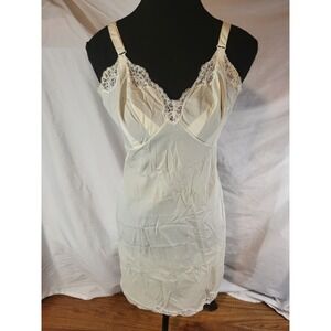 Wonder Maid 34 Full Slip Women White Vintage Nylon Lace Trim 2511